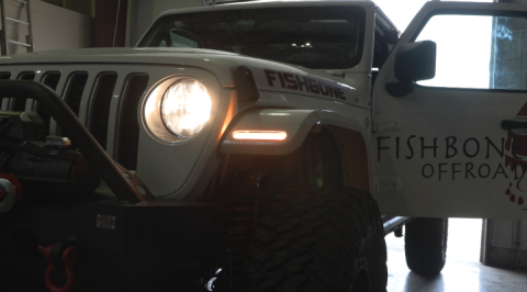 7 Inch Turn Signal and Side Marker Lights and Brackets Fishbone Offroad