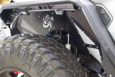 Jeep JL Inner Fenders For 18-Current Wrangler JL,  2020-Current JT Gladiator Front Pair Aluminum Black Powdercoat Fishbone Offroad
