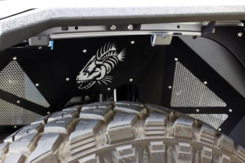 Jeep JL Inner Fenders For 18-Current Wrangler JL Front/Rear Set of 4 Aluminum Black Powdercoat Fishbone Offroad