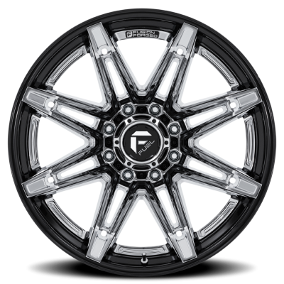 Aluminum Wheels 22X12 Brawl FC401PB 6 On 135 Chrome/Gloss Black Lip 87.1 Bore -44 Offset Fuel Off Road Wheels