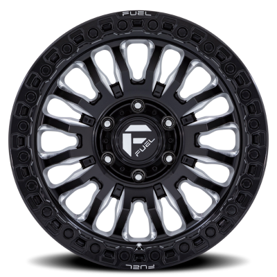 Aluminum Wheels 17X9 Rincon SBL FC857BE 5 On 127 Gloss Black Milled 71.5 Bore 1 Offset Fuel Off Road Wheels