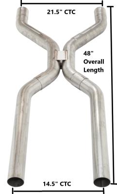 3 Inch Universal H-Pipe Crossover Exhaust Kit Mandrel Bent 409 Stainless Steel Pypes Exhaust