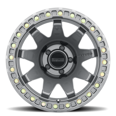 Aluminum Wheels 17x9 MR108 Bolt Pattern 5 On 127 Offset -44 Lip Size 0.63 Gloss Titanium GY Method