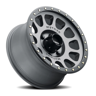 Aluminum Wheels 17x8.5 NV MR305 Bolt Pattern 6 On 135 Offset 0 Lip Size 1.3 Titanium TT Matte Black Lip Method