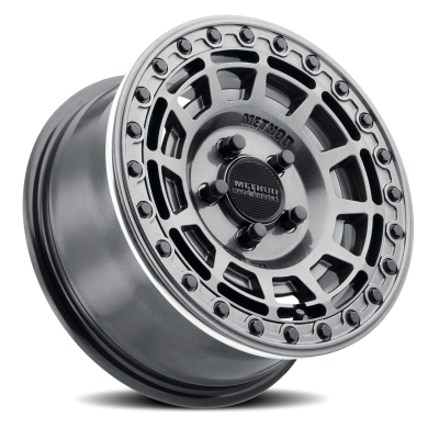 Aluminum Wheels 15x10 MR415 Beadlock UTV Bolt Pattern 5 On 114.3 Offset 25 Lip Size 2.09 Graphite GY Gloss Graphite Ring Method