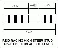 Dana 60 ARP High Steer Stud and Nut Single Kit Artec Industries
