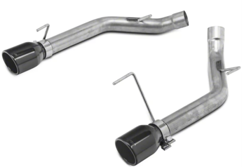 Axle Back System Split Rear Dual Exit Hardware Incl 2.5 in Intermediate Pipe And Tailpipe Natural 409 Stainless Steel Muffler Not Incl Black Tips Pypes Exhaust