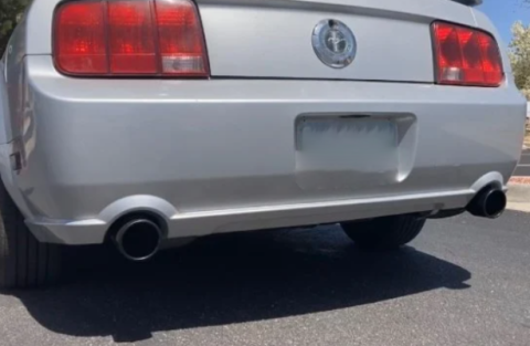 Cat Back Exhaust System 05-10 Mustang V6 Split Rear Dual Exit 2.5 in True Dual After-Cat X/Mid Pipes/Hardware/Violator Muffler/4 in Black Tips Incl Pypes Exhaust