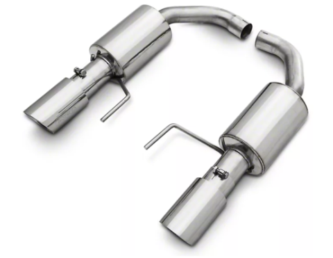 Axle Back Exhaust 15-23 Mustang V6 and Ecoboost Split Rear Dual Exit 3 in Polished Tips Hardware Included Polished 304 Stainless Steel Pypes Exhaust