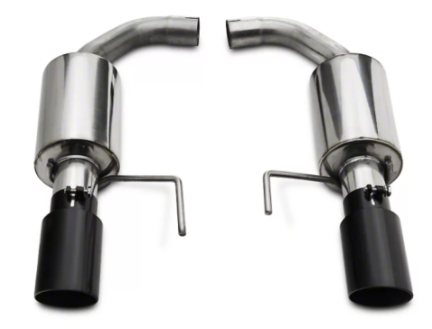 Axle Back Exhaust 15-23 Mustang V6 and Ecoboost Split Rear Dual Exit 3 in Black Tips Hardware Included Polished 304 Stainless Steel Pypes Exhaust
