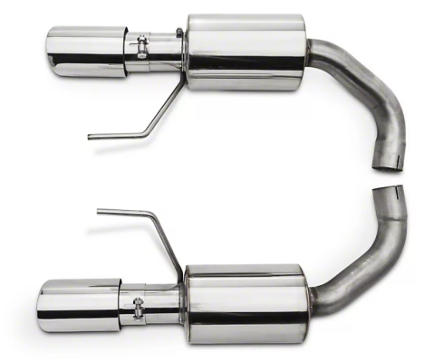Axle Back Exhaust 15-23 Mustang V6 and Ecoboost Split Rear Dual Exit 3 in Polished Tips Hardware Included Polished 304 Stainless Steel Pypes Exhaust