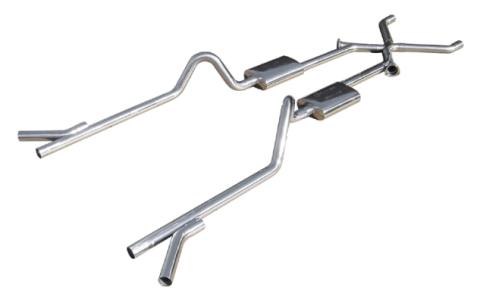 Crossmember Back w/Xchange Exhaust System Split Rear Dual Exit 2.5 in Intermediate And Tail Pipe Violator Mufflers/Hardware Incl Tip Not Incl Pypes Exhaust