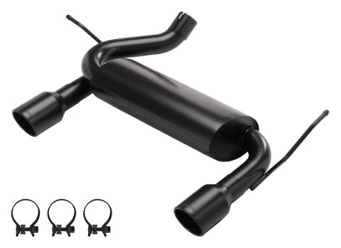 2007-2018 Jeep JK Dual Exit Axle Back Black Exhaust System 409 Stainless With Street Pro Muffler SJJ20SB
