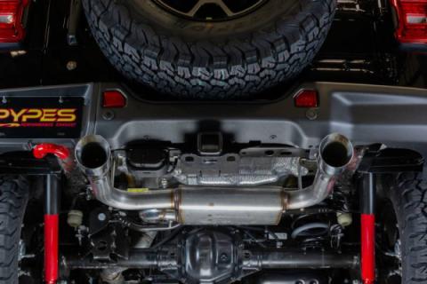 Axle-Back Exhaust System 18-22 Jeep Jl Dual Exit 2.5 Inch Intermediate And Tailpipe Street Pro Muffler Hardware Incl Black 4 Inch Dual Tips Included Stainless Steel Pypes Exhaust