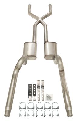 1970-1974 Mopar E-Body 3 Inch Crossmember Back Exhaust System 409 Stainless Race Pro Mufflers Pypes Performance Exhaust