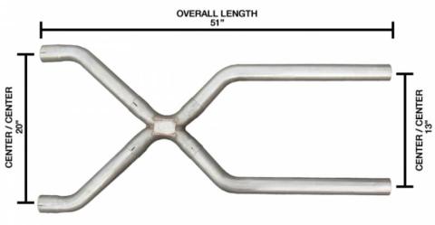2.5 Inch Universal X-Pipe Crossover Exhaust Kit 409 Stainless Pypes Performance Exhaust