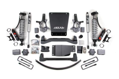 2007-2013 GM 1500 4wd 6" Suspension Lift Kit 5.5 Inch Rear Block/AAL 2.5 PES C/O Front 2.5 PES P/B Rear BDS Suspension