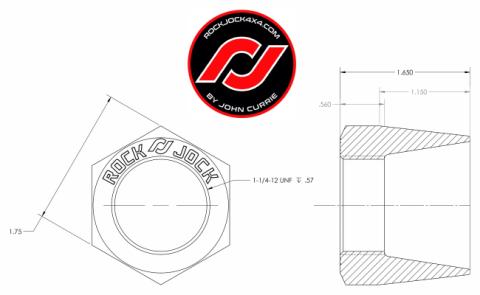 RockNut Kit (Nut and Bung) 1 1/4 Inch RH Thread RockJock 4X4