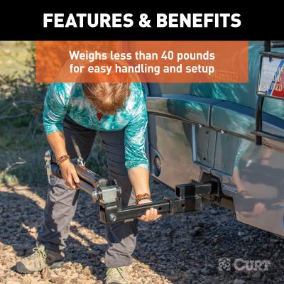 Curt Rambler Steel RV Tow Bar 7500 Lbs. 2 Inch Shank) Includes Tow Bar Safety Cables Hitch Pin and Clip RockJock 4X4