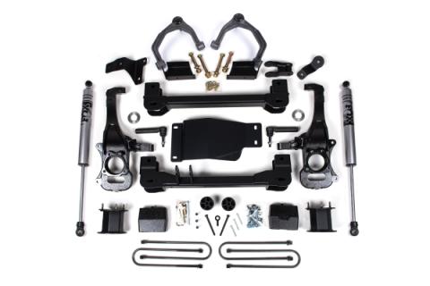4 Inch Lift Kit For 2025 Silverado/Sierra 1500 Custom Trail Boss/LT Trail Bass/AT4 4WD 3 Inch Rear Block Spacer Front Fox 2.0 ADV Series Rear Shock Zone Offroad