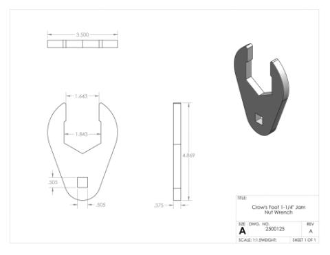 Crow's Foot 1-1/4 Inch Jam Nut Wrench Clayton Offroad
