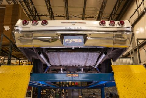 1965-70 Chevy Impala  H-Pipe Crossmember Back Exhaust 409 SS Rear Exit Race Pro Mufflers Pypes Performance Exhaust