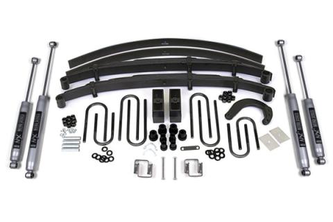 6 Inch Lift Kit Chevy/GMC 1/2 Ton Truck/SUV 77-87 4WD 4 Inch Block Kit w/ Add a Leaf W/NX2 Nirtro Shocks