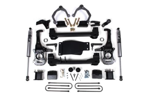 4 Inch Lift Kit For 2025 Silverado/Sierra 1500 Custom Trail Boss/LT Trail Bass/AT4 4WD 3 Inch Rear Block Spacer Front Fox 2.0 ADV Series Rear Shock Zone Offroad