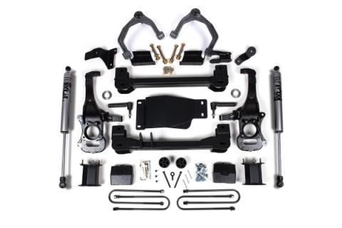 6 Inch Lift Kit For 2025 Silverado/Sierra 1500 Custom/LT/LTZ/PPV/RST/WT/Elevation/PRO/SLE/SLT 4WD 5 Inch Rear Block Spacer Front Fox 2.0 ADV Series Rear Shock Zone Offroad