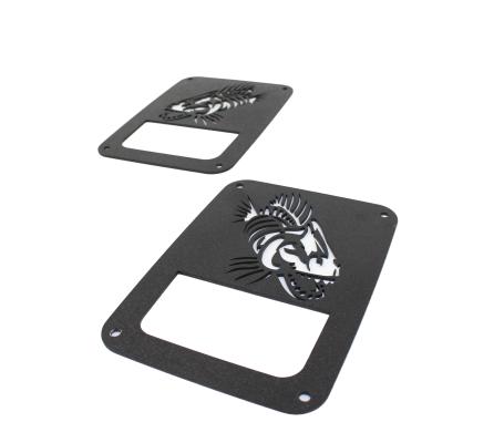 Jeep JK Tail Light Covers 07-18 Wrangler JK Black Textured Powdercoat Fishbone Offroad