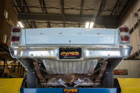 1966-71 Ford Fairlane 2.5 Inch X-Pipe Crossmember Back Quarter Panel Exit Exhaust Street Pro Mufflers Pypes Performance Exhaust
