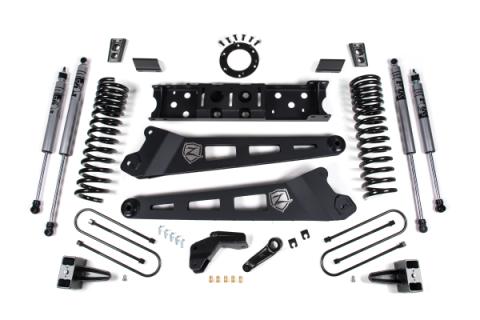 19-24 RAM 3500 4 Inch Radius Arm Gas 2 Inch Rear Block With Overload Adventure Shocks Zone Offroad