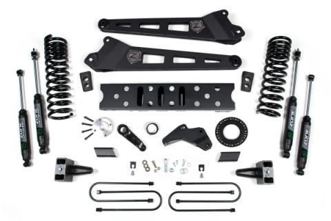 19-24 RAM 3500 5.5 Inch Radius Arm 5 Inch Rear Block With Overload Gas 6-Bolt T-Case Fox Adventure Shocks Zone Offroad