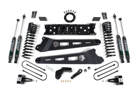 19-24 RAM 3500 4.5 Inch Radius Arm 2 Inch Rear Block Without Overload Diesel 6-Bolt T-Case Fox Adventure Shocks Zone Offroad