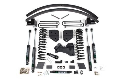 17-19 Ford F-250/F-350 Super Duty 6 Inch Lift Kit 3 Inch Rear Block Diesel 3 Leaf Main Fox Adventure Shocks Adventure Series Shocks Zone Offroad