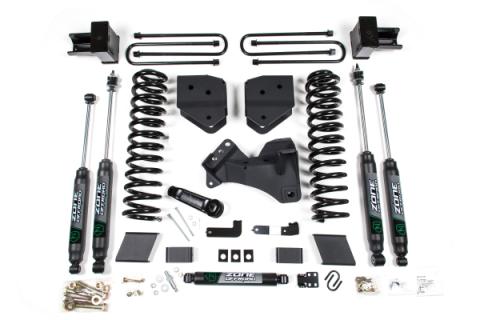 17-19 Ford F-250/350 Super Duty 4 Inch Lift Kit 2 Inch Rear Block Gas 2 Leaf Main Fox Adventure Shocks Adventure Series Shocks Zone Offroad