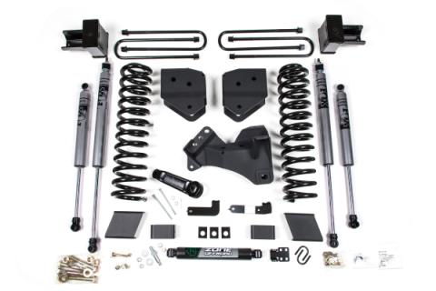 17-19 Ford F-250/350 Super Duty 4 Inch Lift Kit 2 Inch Rear Block Gas 2 Leaf Main Fox Adventure Shocks Adventure Series Shocks Zone Offroad