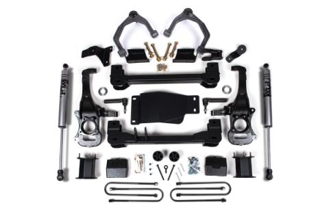 6 Inch Lift Kit For 2025 Silverado/Sierra 1500 Custom/LT/LTZ/PPV/RST/WT/Elevation/PRO/SLE/SLT 4WD 5 Inch Rear Block Spacer Front Fox 2.0 ADV Series Rear Shock Zone Offroad