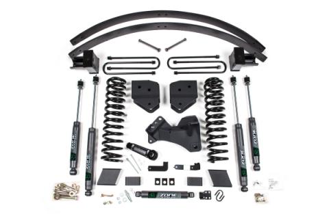 17-19 Ford F-350/350 6 Inch Lift Kit 3 Inch Rear Block Gas 3 Leaf Main Fox Adventure Shocks Zone Offroad