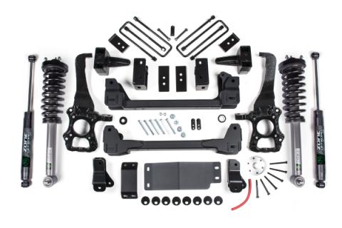 15-20 F-150 6 Inch Lift Kit 4-3/8 Inch Rear Block Nitro Shocks Zone Offroad