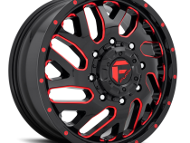 Dually Wheels 20X8.25 Triton Dually D656 8 On 165.1 Gloss Black Red Tinted Clear 121.5 Bore 105 Offset Mesh Spoke Front Dually Fuel Off Road Wheels