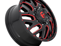Dually Wheels 20X8.25 Triton Dually D656 8 On 165.1 Gloss Black Red Tinted Clear 121.5 Bore 105 Offset Mesh Spoke Front Dually Fuel Off Road Wheels