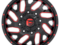 Dually Wheels 20X8.25 Triton Dually D656 8 On 165.1 Gloss Black Red Tinted Clear 121.5 Bore 105 Offset Mesh Spoke Front Dually Fuel Off Road Wheels