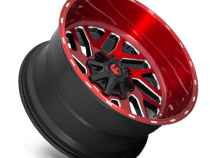 Aluminum Wheels 22X12 Triton D691 6 On 135/6 On 139.7 Candy Red Milled 106.1 Bore -44 Offset Mesh Spoke Fuel Off Road Wheels