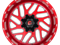 Aluminum Wheels 22X12 Triton D691 6 On 135/6 On 139.7 Candy Red Milled 106.1 Bore -44 Offset Mesh Spoke Fuel Off Road Wheels