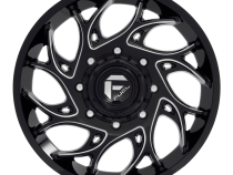 Dually Wheels 22X8.25 Runner Dually D741 8 On 165.1 Gloss Black Milled 121.6 Bore 105 Offset 8 Spoke Front Dually Fuel Off Road Wheels