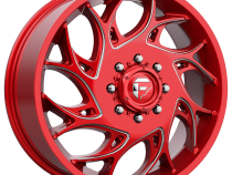 Dually Wheels 22X8.25 Runner Dually D742 8 On 165.1 Candy Red Milled 121.6 Bore 105 Offset 8 Spoke Front Dually Fuel Off Road Wheels
