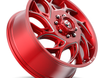 Dually Wheels 22X8.25 Runner Dually D742 8 On 165.1 Candy Red Milled 121.6 Bore 105 Offset 8 Spoke Front Dually Fuel Off Road Wheels