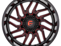 Aluminum Wheels 22X12 Hurricane D808 5 On 127 Gloss Black/Red Milled 71.5 Bore -44 Offset Fuel Off Road Wheels