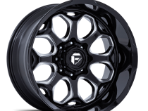 Aluminum Wheels 22X12 Scepter FC862 BE 5 On 127 Gloss Black Milled 71.5 Bore -44 Offset Fuel Off Road Wheels